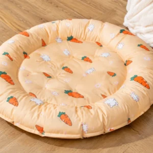 carrot pattern round pet bed cushion